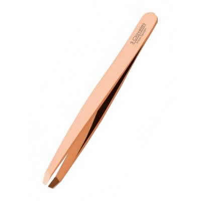 PINZA DEPILAR SESGADA ORO ROSA 9,5 CMS 3 CLAVELES